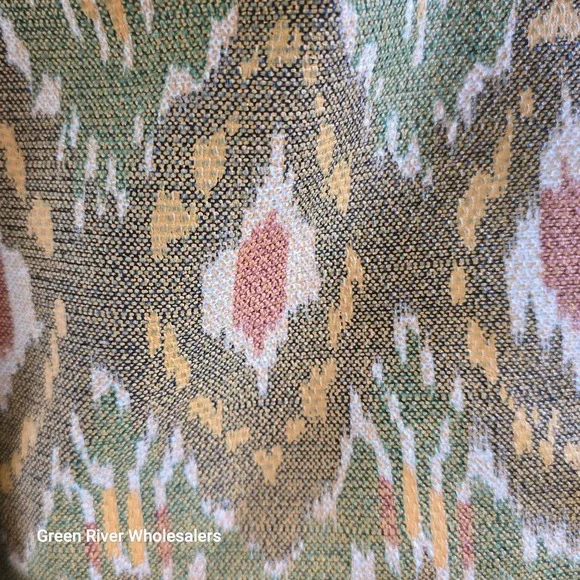 Patricia Nash Boho Woven Leather Trim Shoulder Bag Green Geometric Pattern - Picture 8 of 10